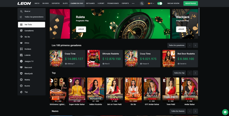 leonbet juegos de casino en vivo
