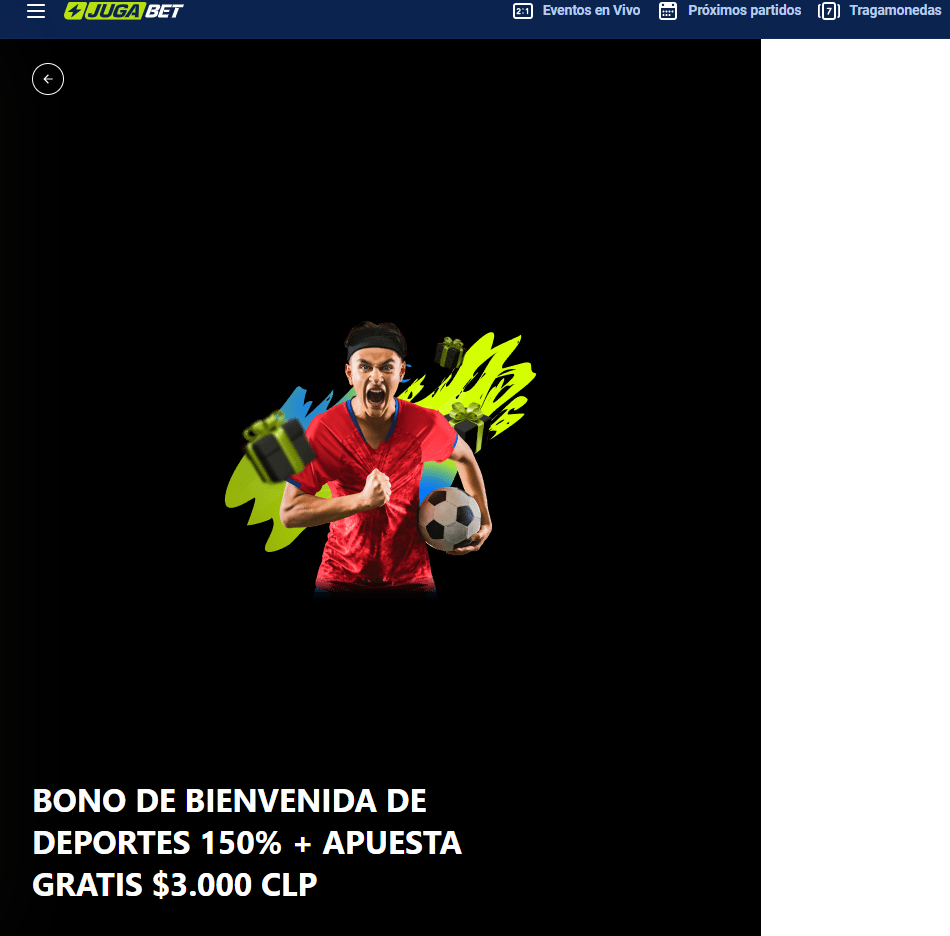 JugaBet Casino también tiene un bono de bienvenida de apuestas deportivas