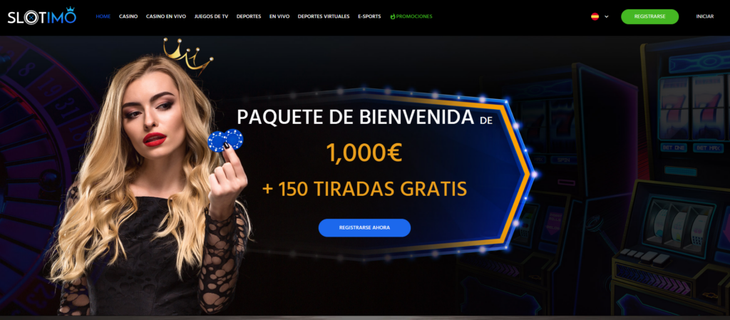 Así luce la página principal de Slotimo Casino