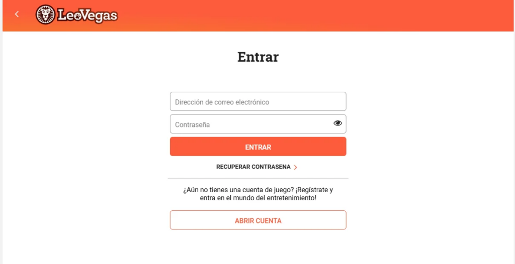 Registro para casino en vivo en LeoVegas