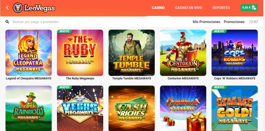 Juegos de slots con jackpot en LeoVegas