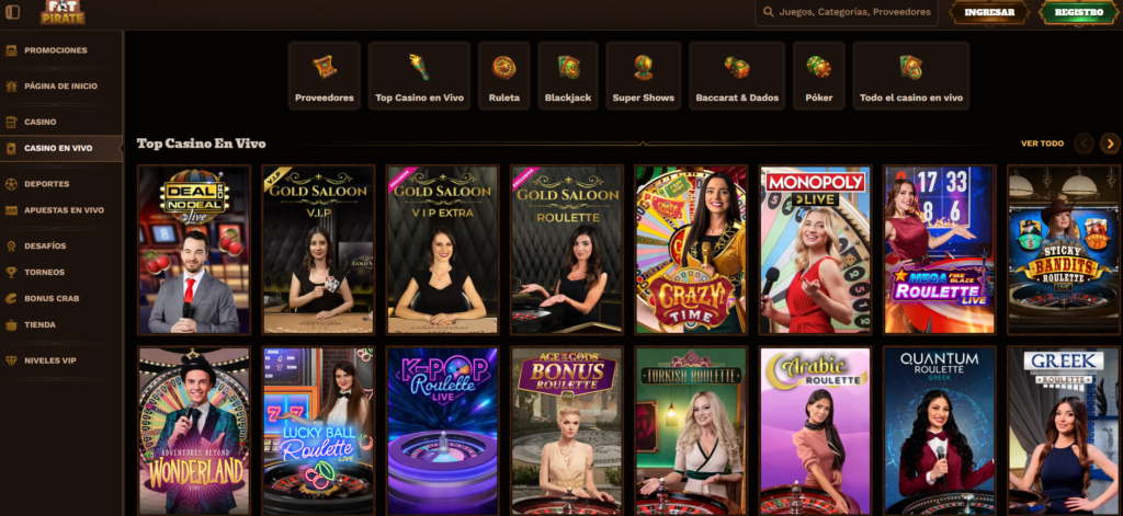 Los juegos de casino en vivo de esta plataforma son numerosos y variados